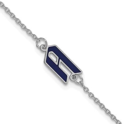 Upper Lower-Case Epoxy Initial Bracelet Sterling Silver Rhodium-plated XNA1531SS