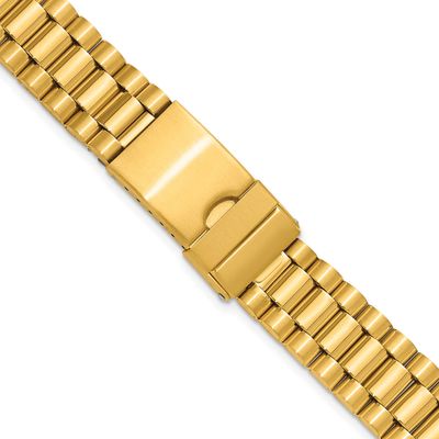 Gilden For Apple 42/44/45mm Smart Watch Long President-Style Gold Ip-Plated Stainless Steel 7.4 Inc…
