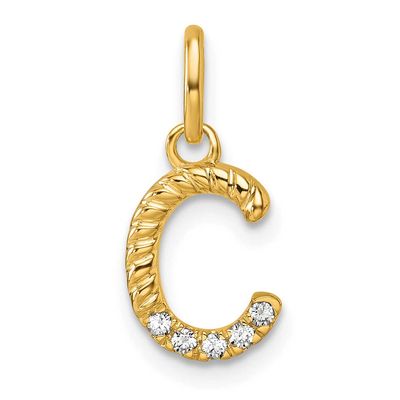 Twisted with .05 Ct. Diamond Initial C Charm 14k Gold PM10732C-YA