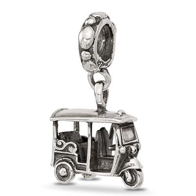 3 Wheel Cab Dangle Bead Sterling Silver Polished QRS4535 196904278871