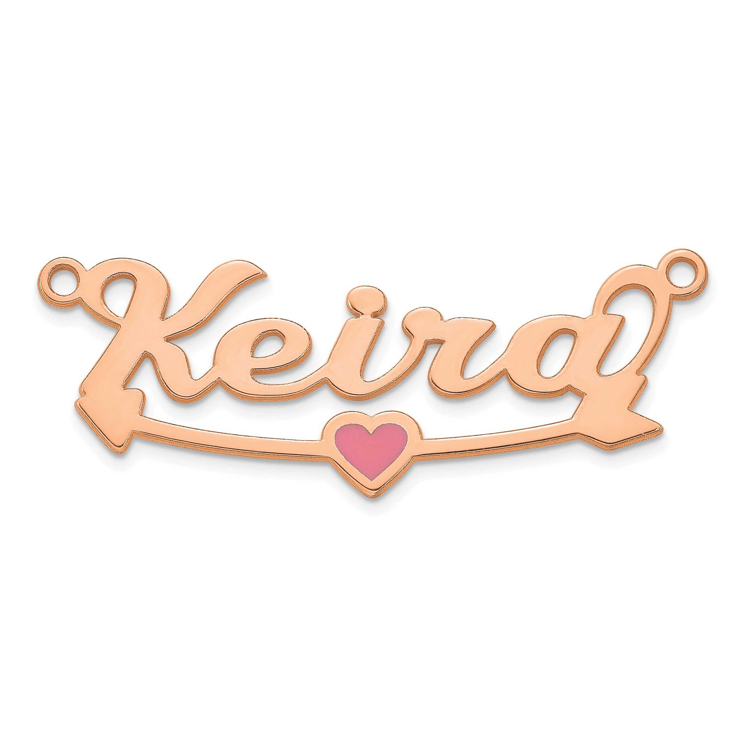 Epoxy Heart and Arrow Name Plate 14k Rose Gold XNA1491R