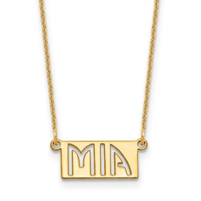 1-3 Letter Cut-Out Name Bar Necklace 10k Gold 10XNA1511Y