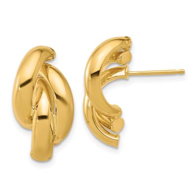 Twisted Post Earrings 14k Gold Polished LE2749 196904339725