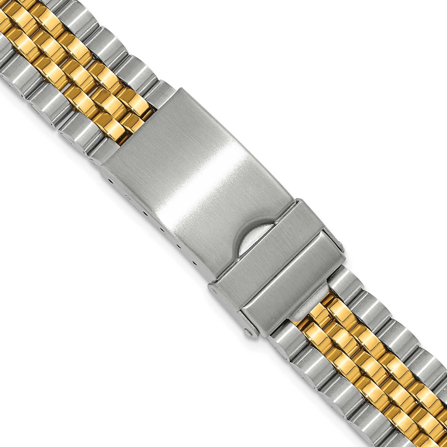 Gilden Mens 18-22mm Long Jubilee-Style Satin and Polished Two-Tone Ip-Plated Stainless Steel with D…