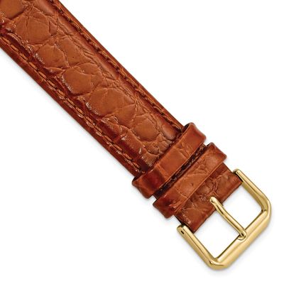 Debeer 19mm Havana Alligator Grain Leather with Gold-Tone Buckle 7.5 Inch Watch Band BA24-19 886774…