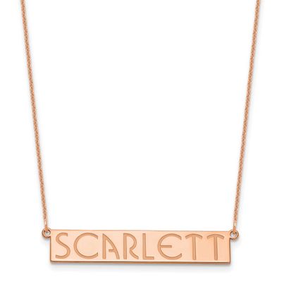 7-9 Letter Name Bar Necklace 14k Rose Gold XNA1530R