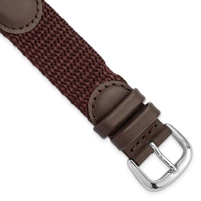 Debeer 18mm Brown Army Style Nylon and Leather with Stainless Steel Buckle and Quick Release Spring…