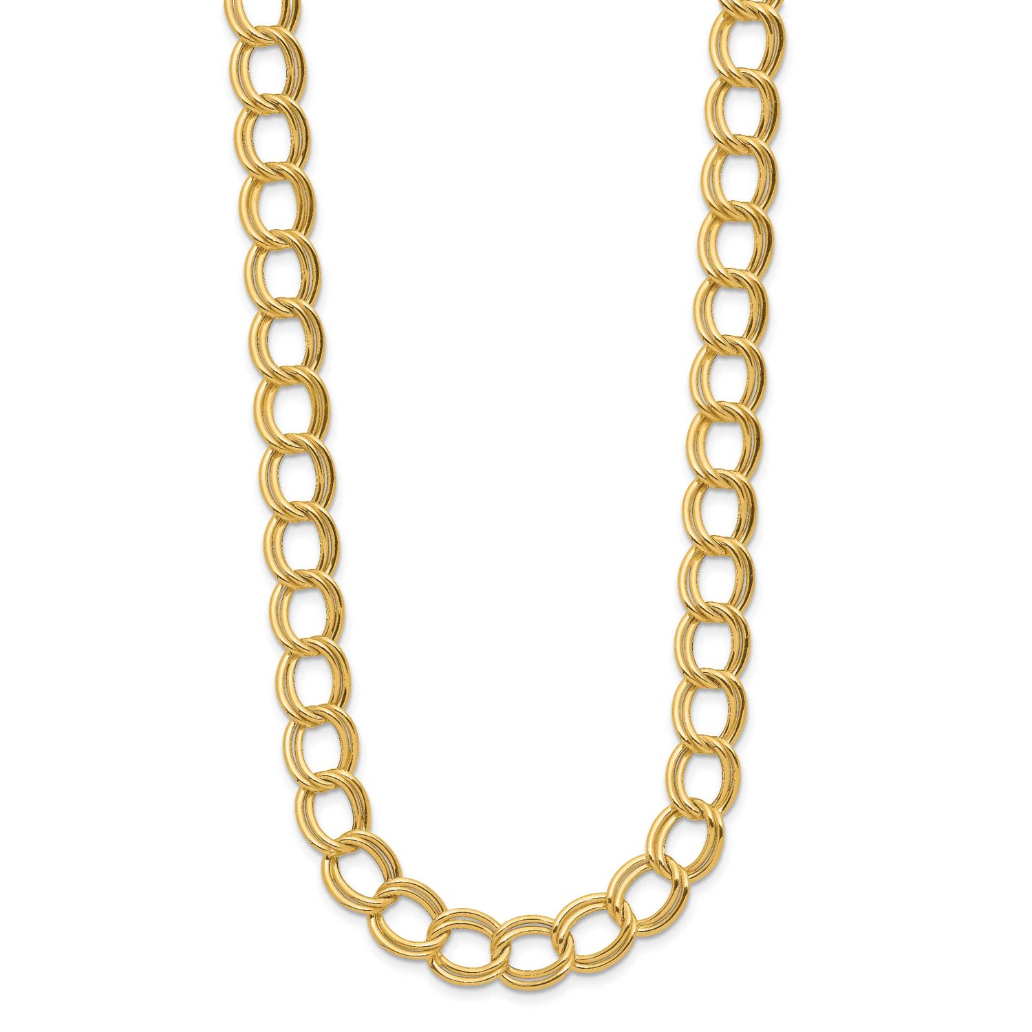 Fancy Link Necklace 14k Gold Polished LF1881-18 196904329139