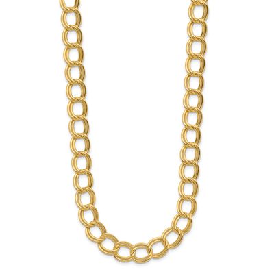 Fancy Link Necklace 14k Gold Polished LF1881-18 196904329139