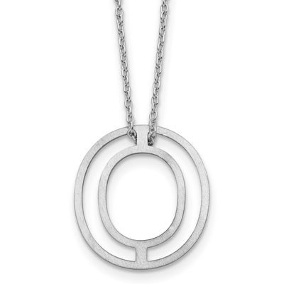 Cut Out Slide Initial O Necklace Sterling Silver XNA1474SS/O