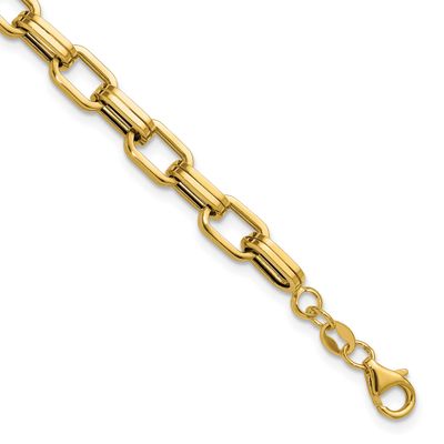 5.5mm Fancy Oval Link Bracelet 14k Gold Polished LF2226-7.5