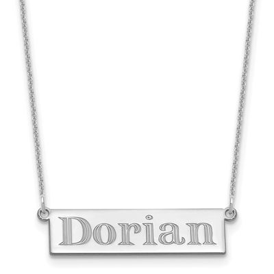 4-6 Letter Name Bar Necklace 14k White Gold XNA1525W