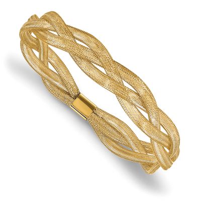 Fancy Stretch Bangle Bracelet 10k Gold 10LF667 196904289693
