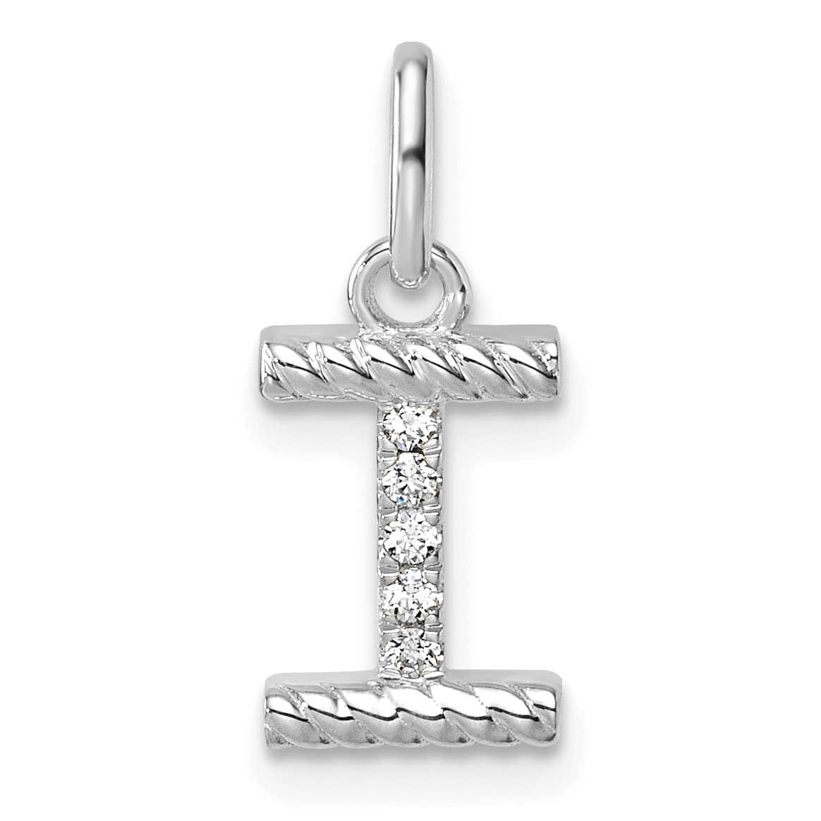 Twisted .05 Ct. Diamond Initial I Charm 14k White Gold PM10732I-WA