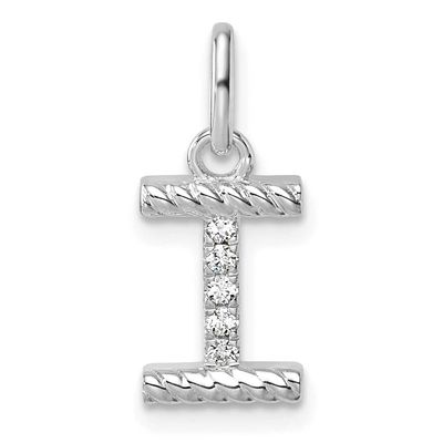 Twisted .05 Ct. Diamond Initial I Charm 14k White Gold PM10732I-WA