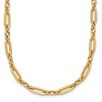 Fancy Link Necklace 14k Gold Polished LF1735-17 196904330395