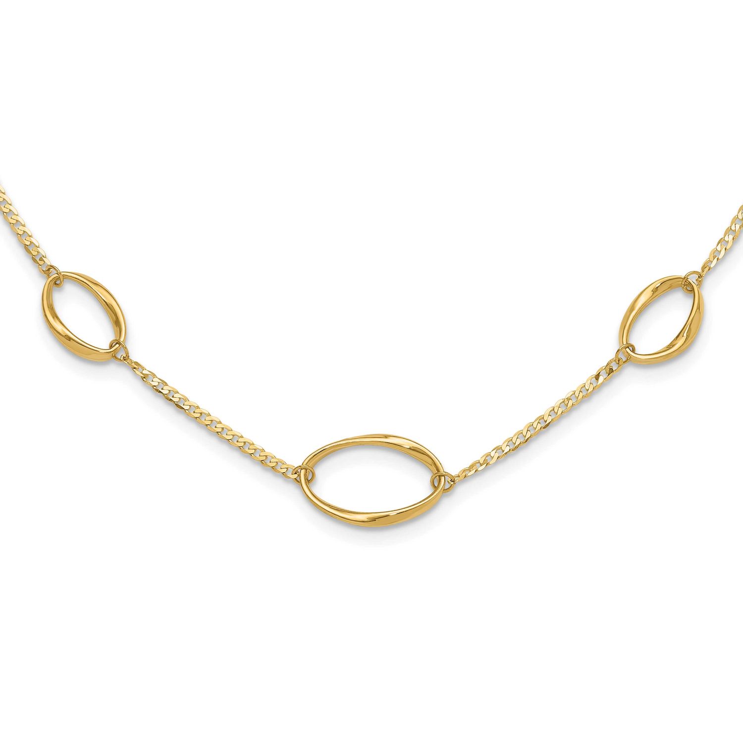 Oval Link 20 Inch Necklace 14k Gold Polished LF1836-20 196904329030