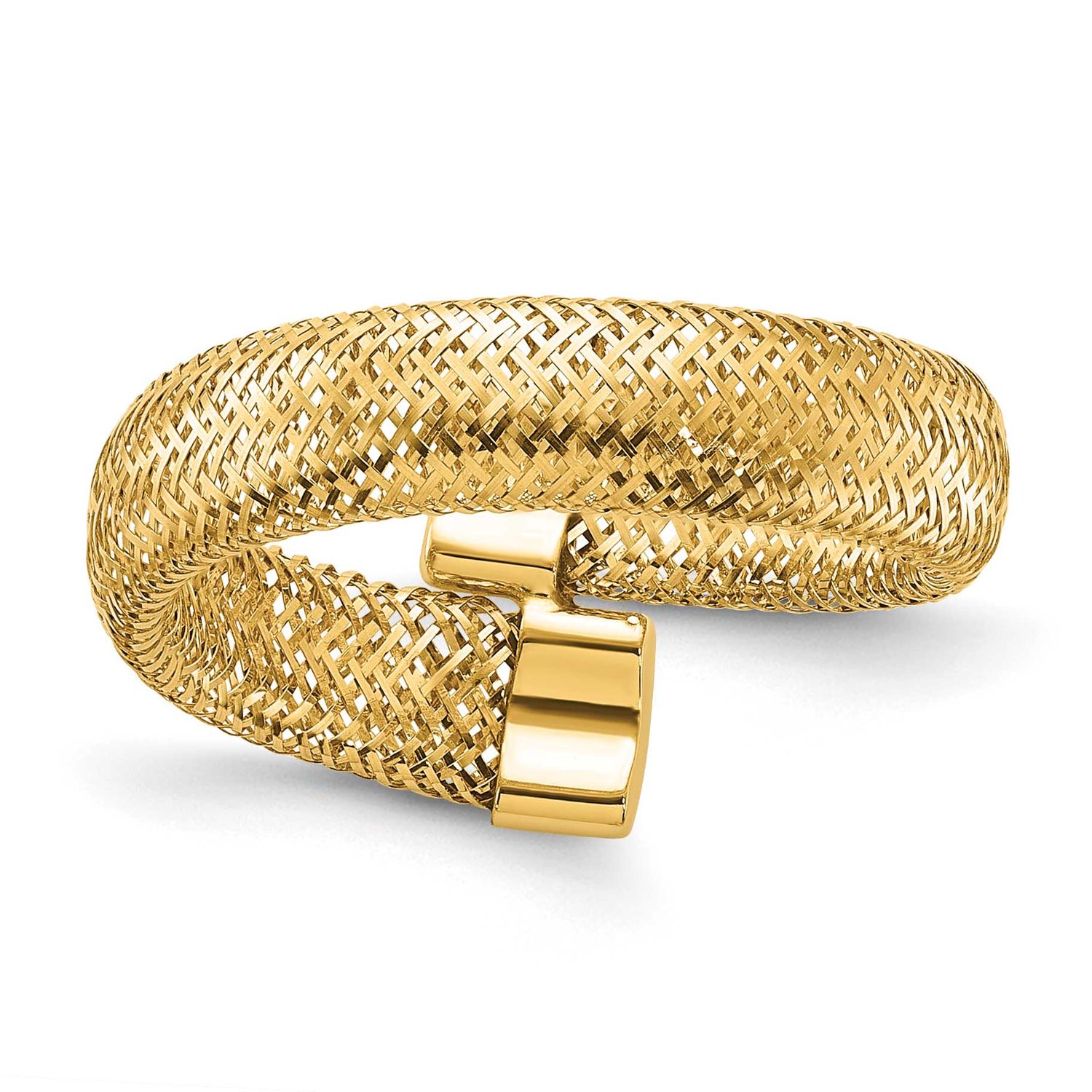 Mesh Bypass Stretch Ring 14k Gold LR111 196904171066