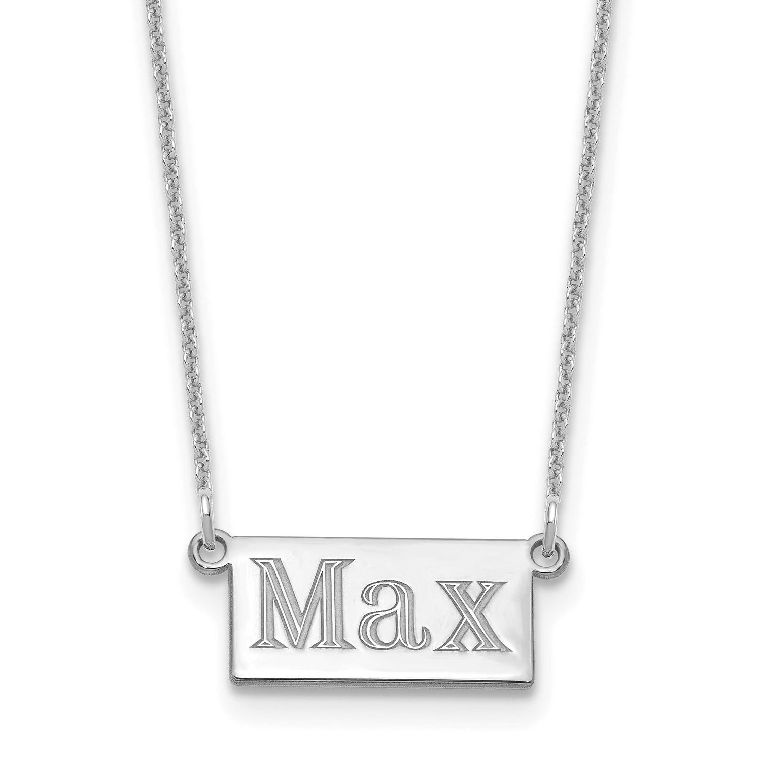 1-3 Letter Name Bar Necklace 10k White Gold 10XNA1520W