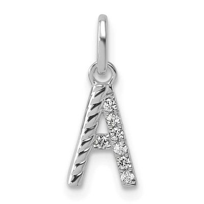 Twisted with .05 Ct. Diamond Initial A Charm 14k White Gold PM10732A-WA