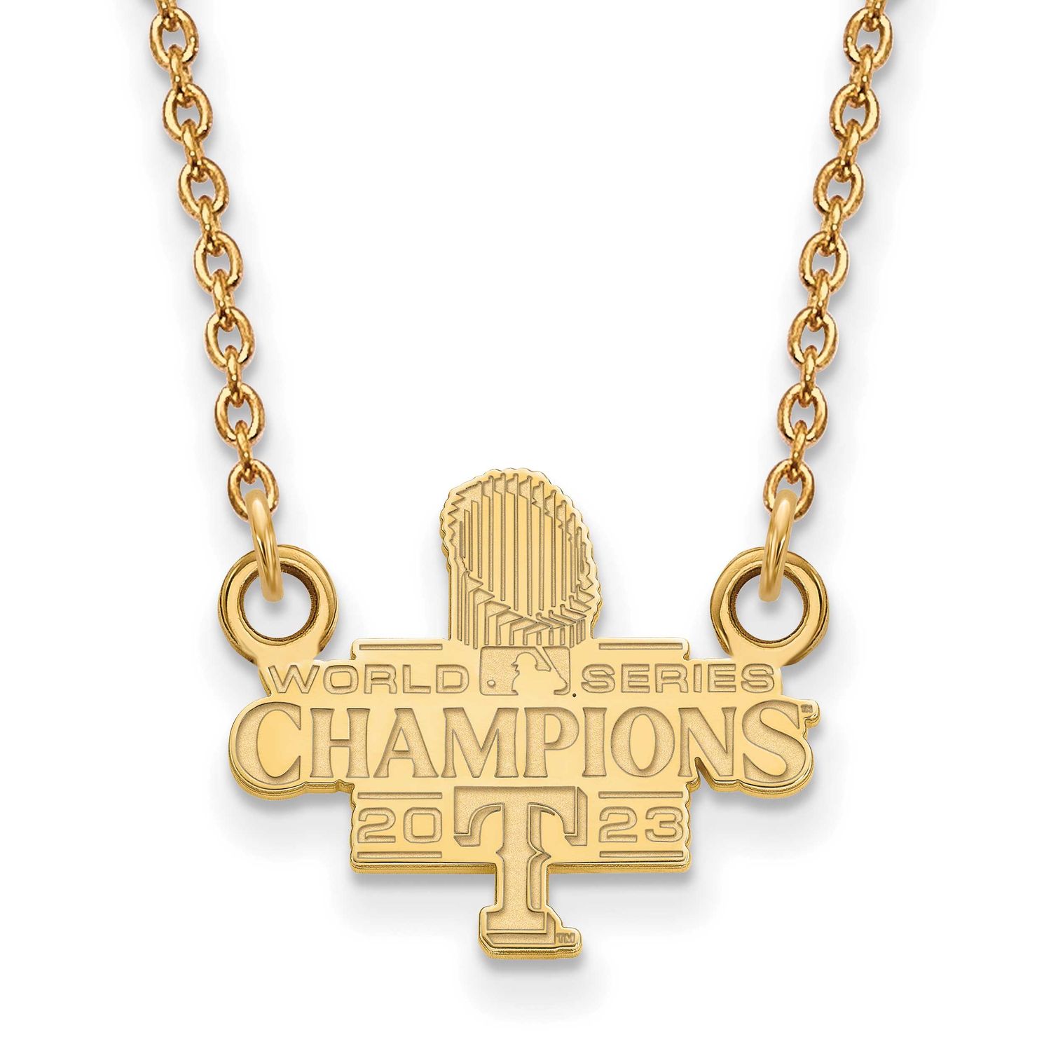 2023 World Series Champions Texas Rangers Small Pendant with Neckla Gold-plated GP006RAN23-18