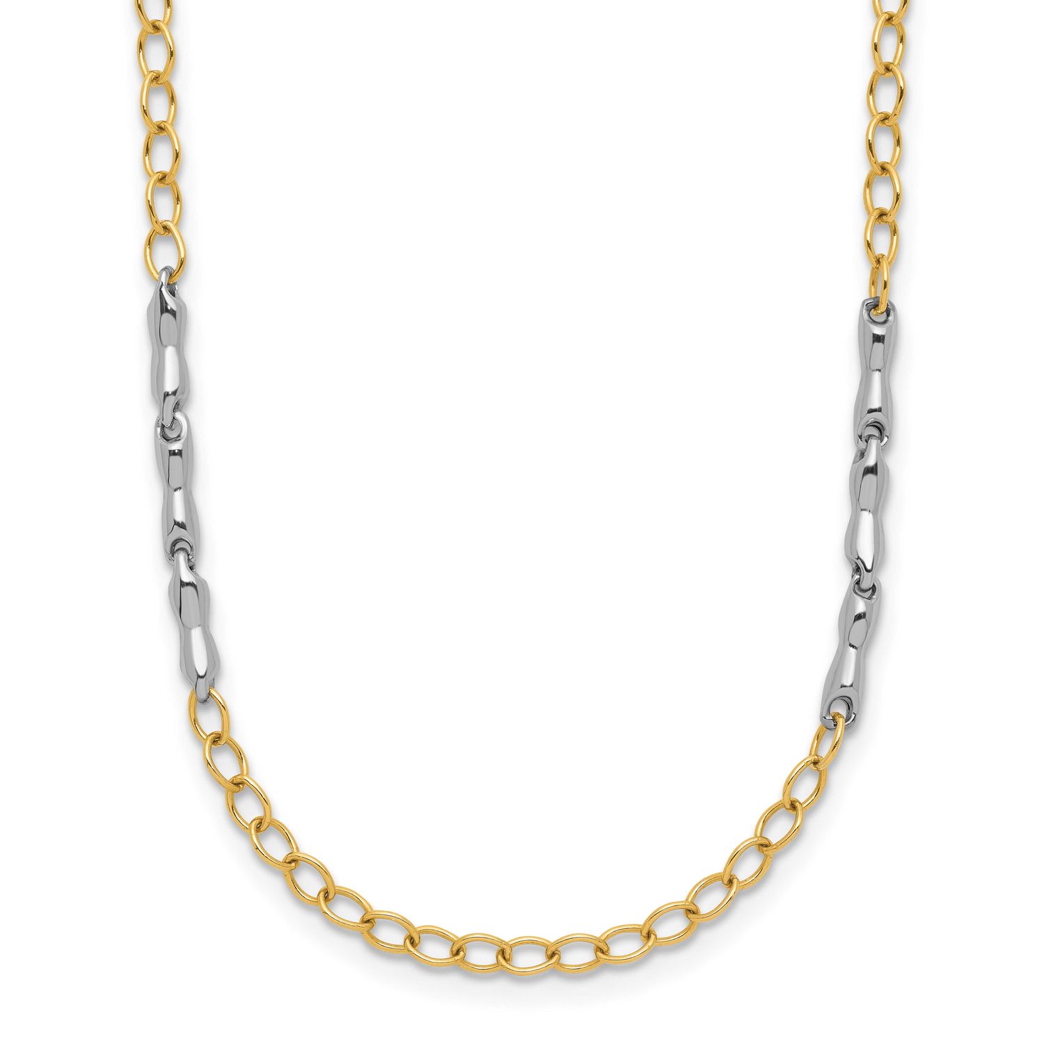 Fancy Link Necklace 14k Two-tone Gold Polished LF2016-20 196904330463