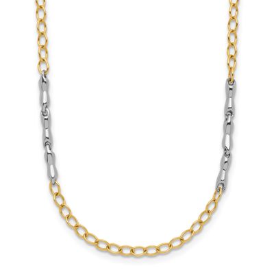 Fancy Link Necklace 14k Two-tone Gold Polished LF2016-20 196904330463
