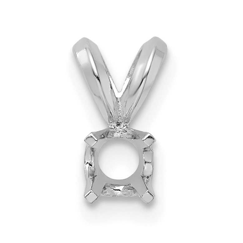 Round 4-Prong Heavy Weight .75Ct. Pendant Setting 14k White Gold WG933-16