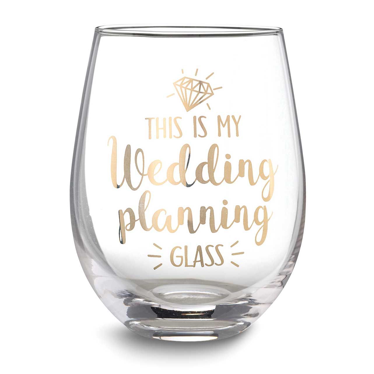 Lillian Rose This Is My Wedding Planning Glass Stemless Wine Glass GM21906 710309450016