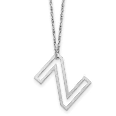 Cut Out Slide Initial Z Necklace 10k White Gold 10XNA1474W/Z