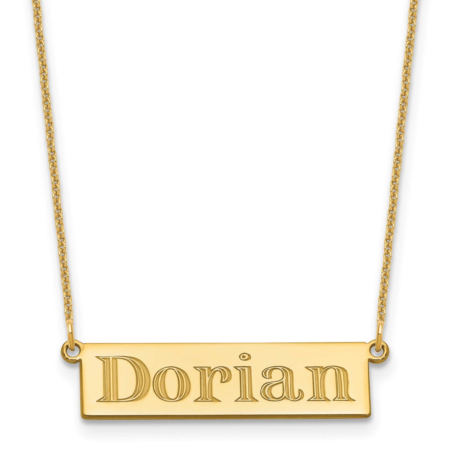 4-6 Letter Name Bar Necklace 14k Gold XNA1525Y