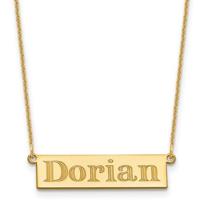 4-6 Letter Name Bar Necklace 14k Gold XNA1525Y