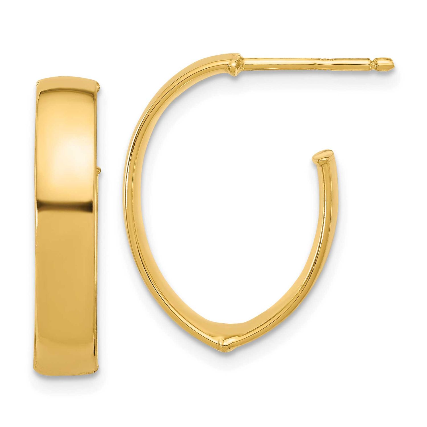 J-Hoop Post Earrings 10k Gold Polished 10LE611 196904343517