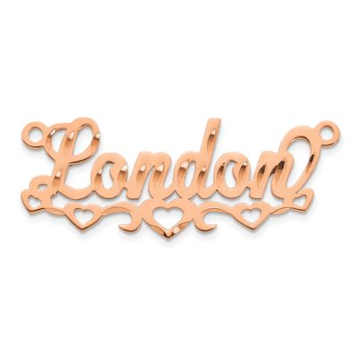Diamond-Cut Cut-Out Hearts Name Plate 10k Rose Gold 10XNA1542R
