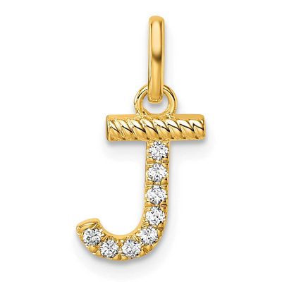 Twisted .07 Ct. Diamond Initial J Charm 14k Gold PM10732J-YA