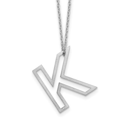 Cut Out Slide Initial K Necklace 10k White Gold 10XNA1474W/K