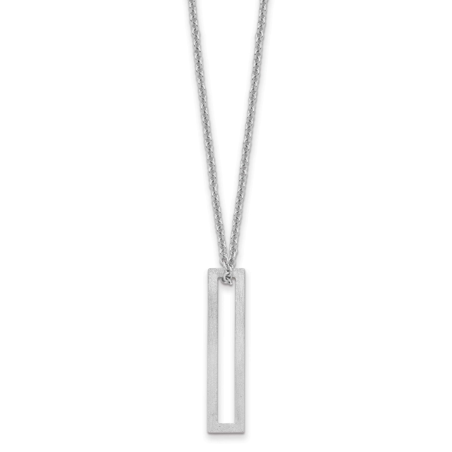 Cut Out Slide Initial I Necklace 14k White Gold XNA1474W/I