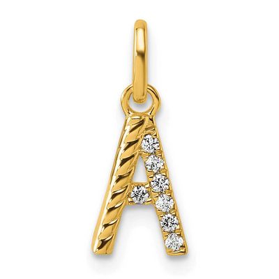 Twisted with .05 Ct. Diamond Initial A Charm 14k Gold PM10732A-YA