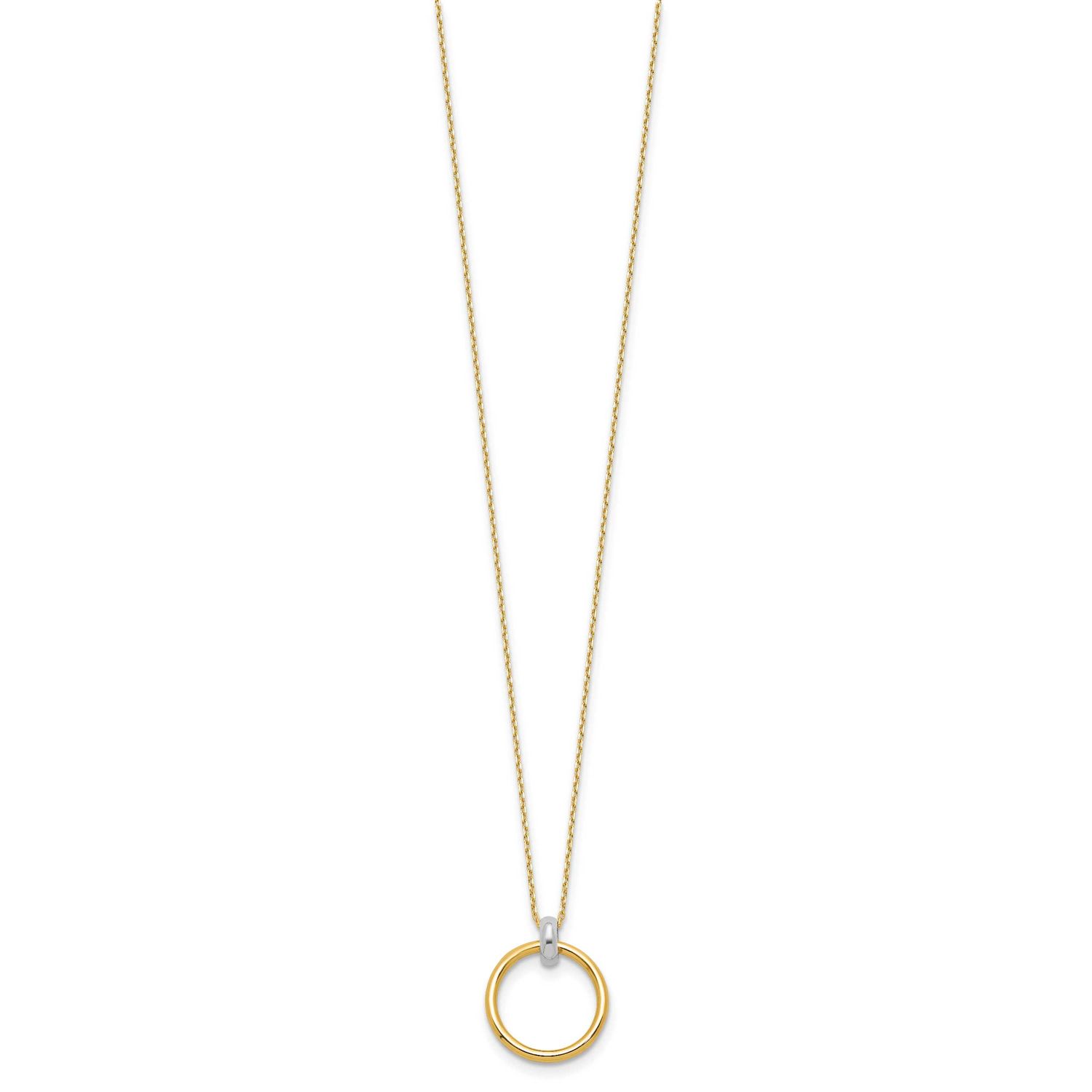 Circle Necklace 14k Two-tone Gold Polished LF1766TT-17