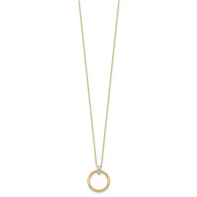 Circle Necklace 14k Two-tone Gold Polished LF1766TT-17