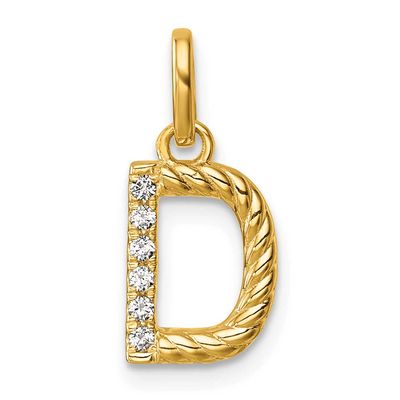 Twisted with .05 Ct. Diamond Initial D Charm 14k Gold PM10732D-YA