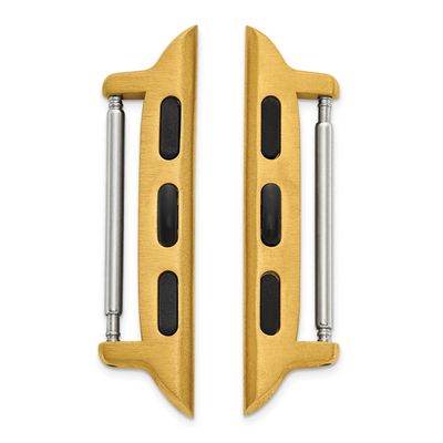 Set of Two 38mm Stainless Steel Yellow Ip-Plated Apple Watch Adapter For 20mm Watch Band AWBY38-20 …