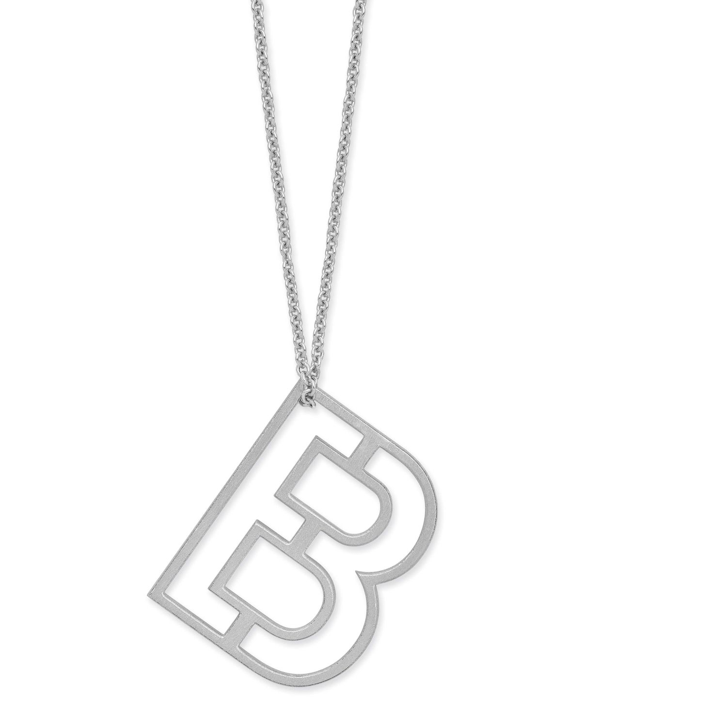 Cut-Out Initial Slide Necklace 14k White Gold XNA1474W/B