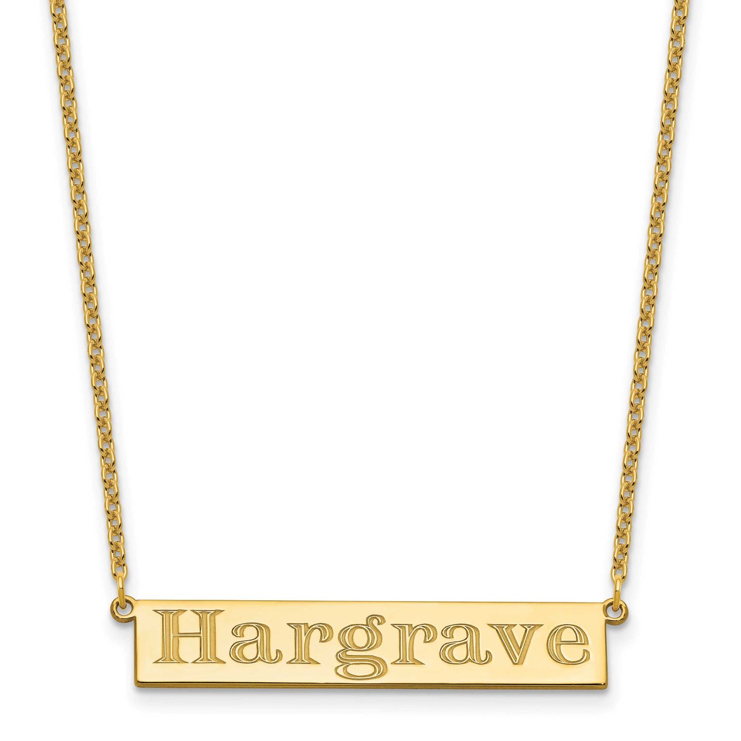 7-9 Letter Name Bar Necklace Sterling Silver Gold-plated XNA1526GP