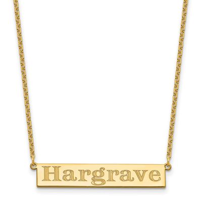 7-9 Letter Name Bar Necklace Sterling Silver Gold-plated XNA1526GP