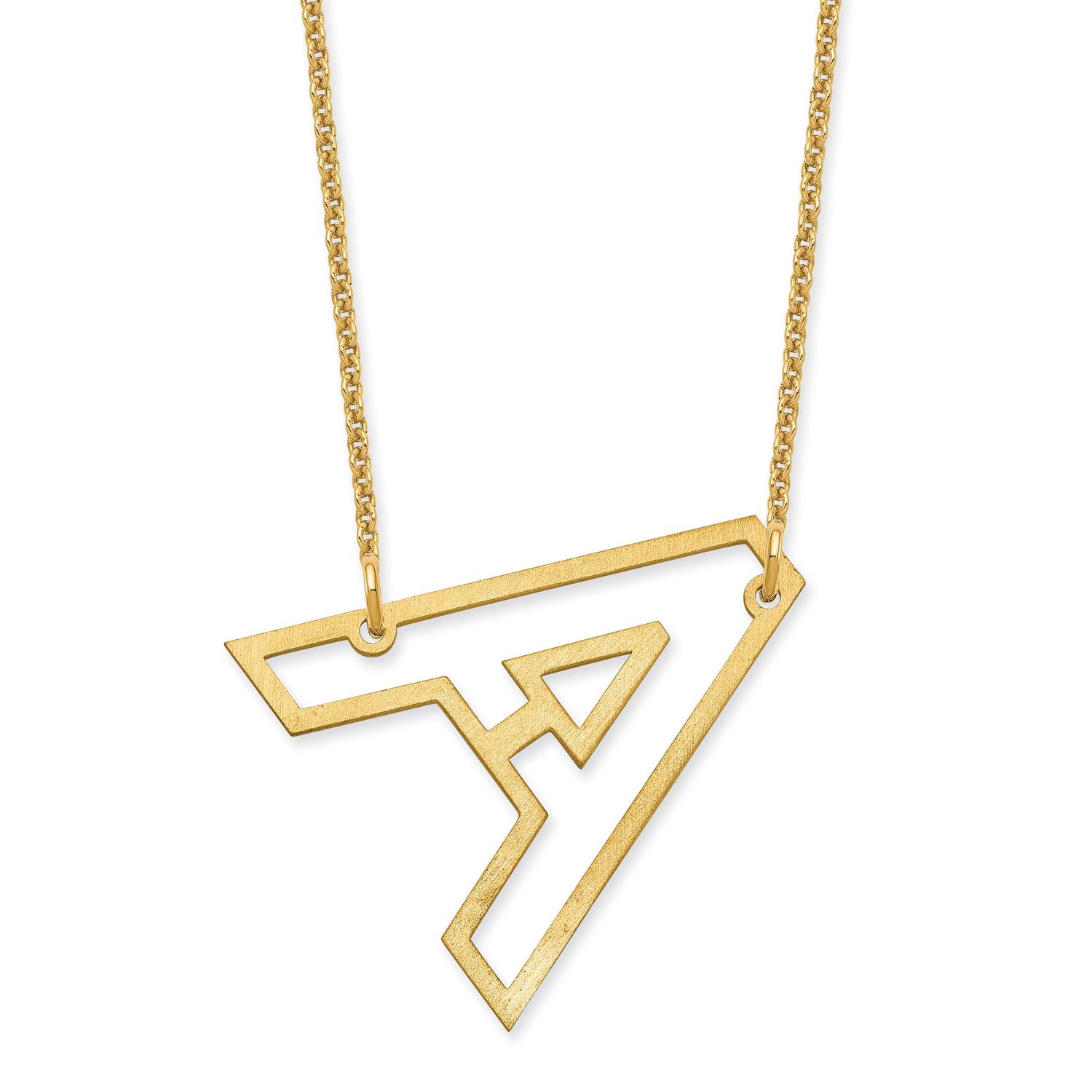 Sideways Cut-Out Initial A Necklace 14k Gold XNA1473Y/A