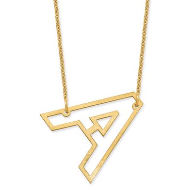 Sideways Cut-Out Initial A Necklace 14k Gold XNA1473Y/A