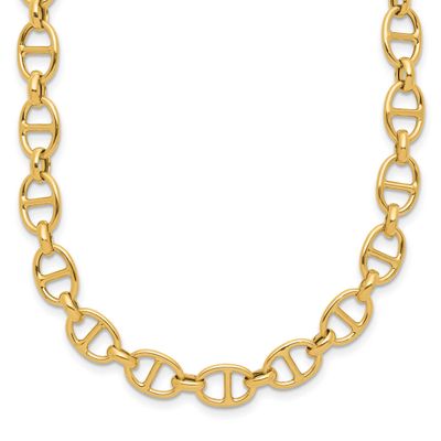 Fancy Link Necklace 14k Gold Polished LF1855-18 196904258880