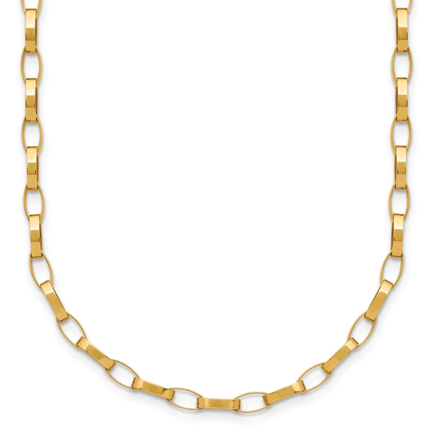 Fancy Link with .5 Inch Extender Necklace 14k Gold Polished LF1914-16.5 196904328736