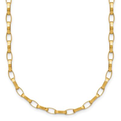 Fancy Link with .5 Inch Extender Necklace 14k Gold Polished LF1914-16.5 196904328736